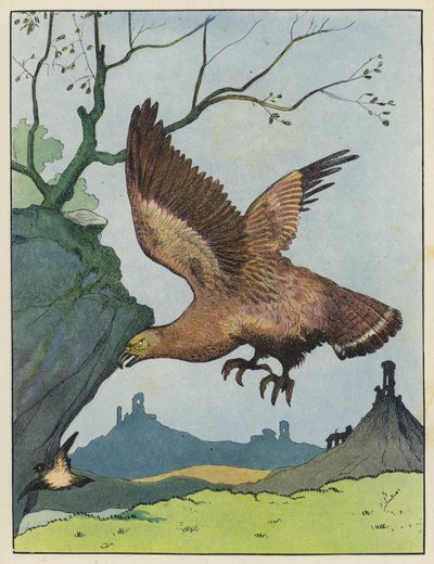 Eagle Chasing a Bird by Benjamin Rabier